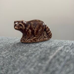 Wade Whimsies Red Rose Tea Racoon Figurine Glazed Porcelain England